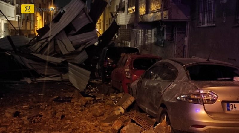 عاصفة إسطنبول تُطير أسقف المنازل “فيديو”
