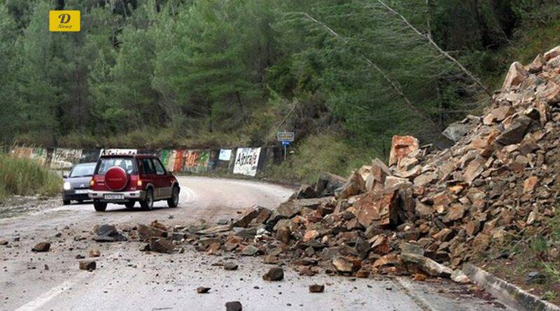 خانيا أغلق الطريق الإقليمي التابع للبلدية لمدة خمسة أيام بسبب تساقط الصخور