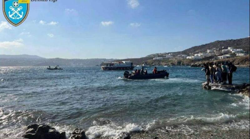 اعتقال ستة مهاجرين بعد غرق سفينة قبالة جزيرة ميكونوس – فيديو